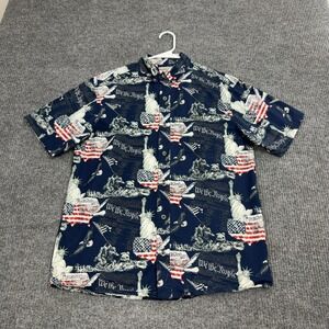American Legacy Shirt Mens M Blue Cotton Patriotic We The People USA Button Down